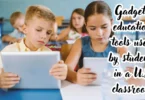 gadgets education tools used by students in a U.S. classroom